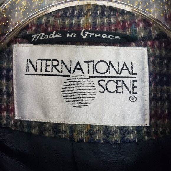 International Scene Wool Plaid Jacket Vintage Lined Button Front Womens Size 12 - Picture 4 of 14